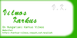 vilmos karkus business card